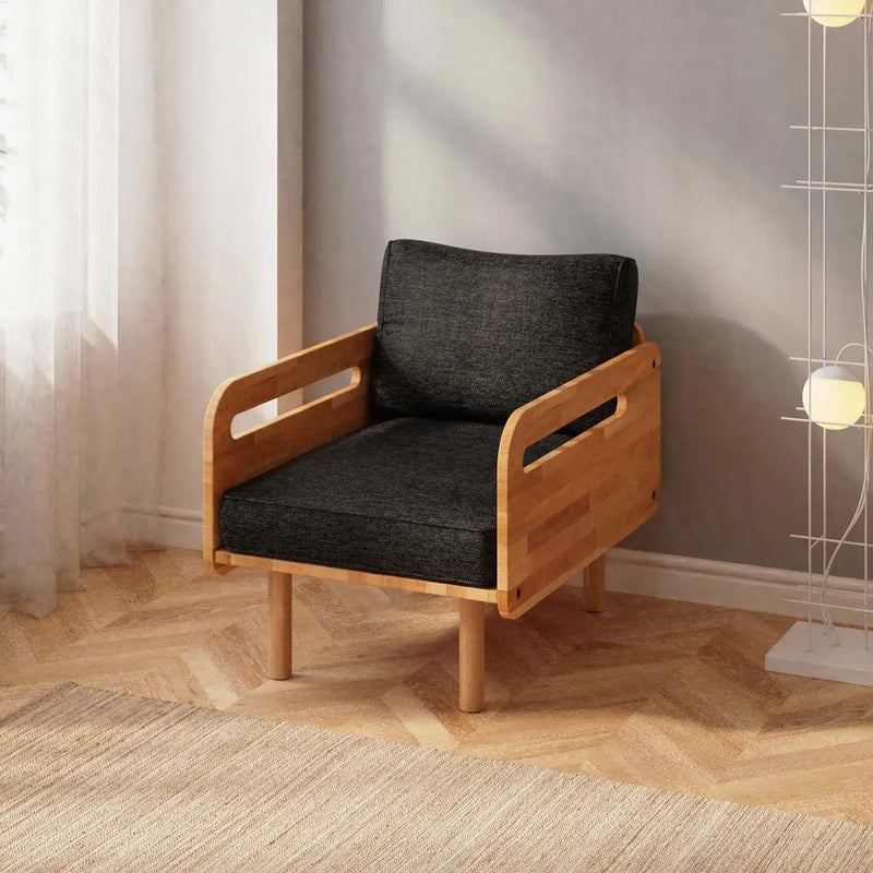 Naven Solid Beech Wood Accent Chair | Upholstered Armchair