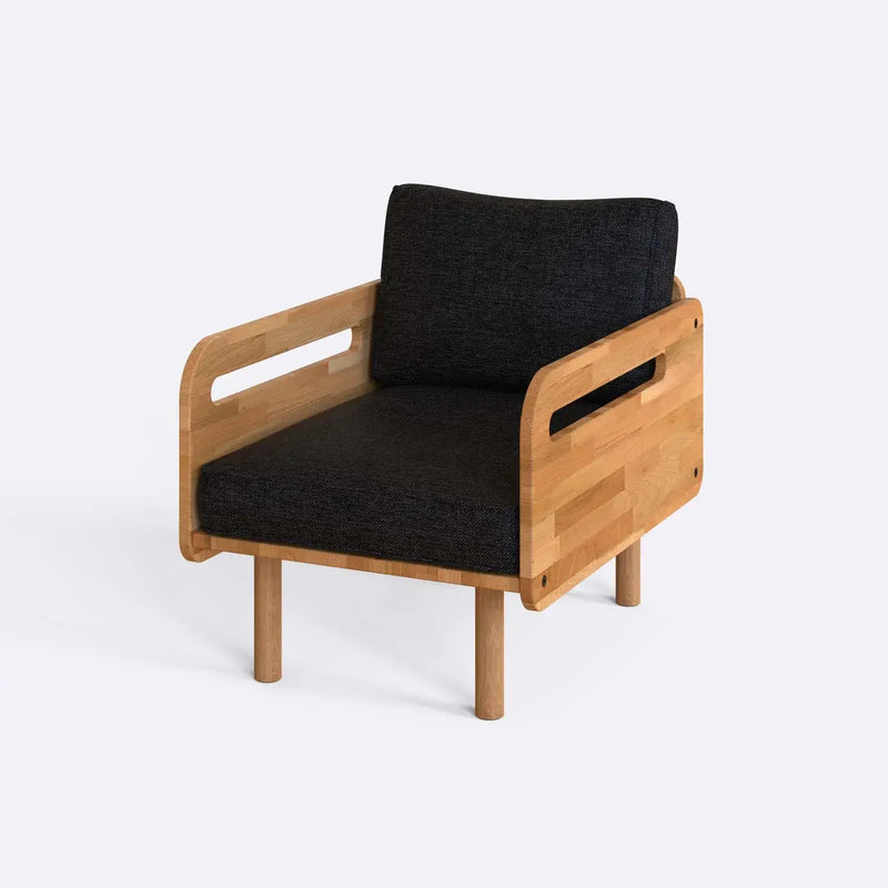 Naven Solid Beech Wood Accent Chair | Upholstered Armchair