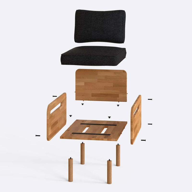 Naven Solid Beech Wood Accent Chair | Upholstered Armchair