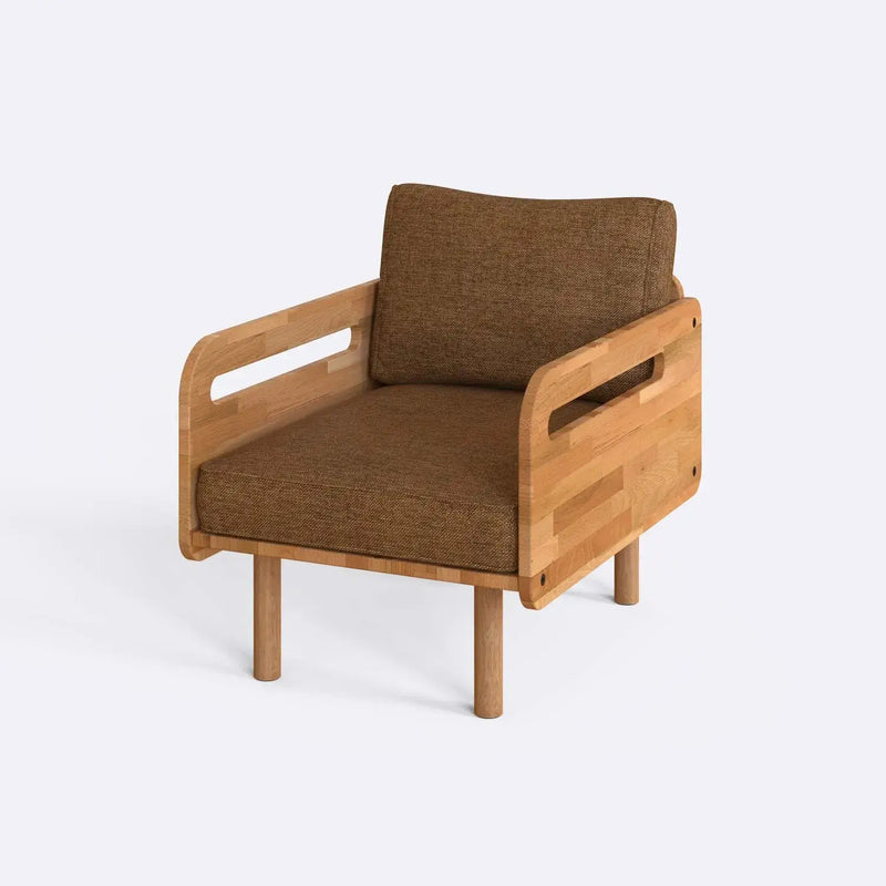 Naven Solid Beech Wood Accent Chair | Upholstered Armchair
