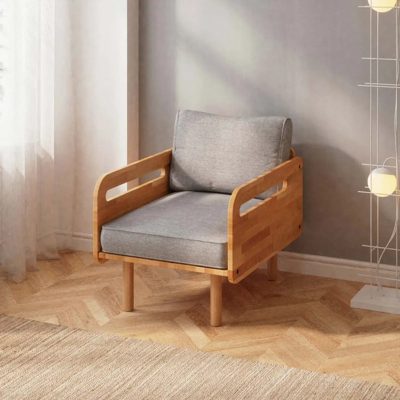 Naven Solid Beech Wood Accent Chair | Upholstered Armchair