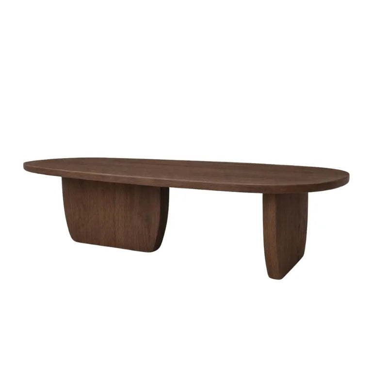 Nordic Black Solid Beech Wood Oval Coffee Table – Minimalist Scandinavian Design