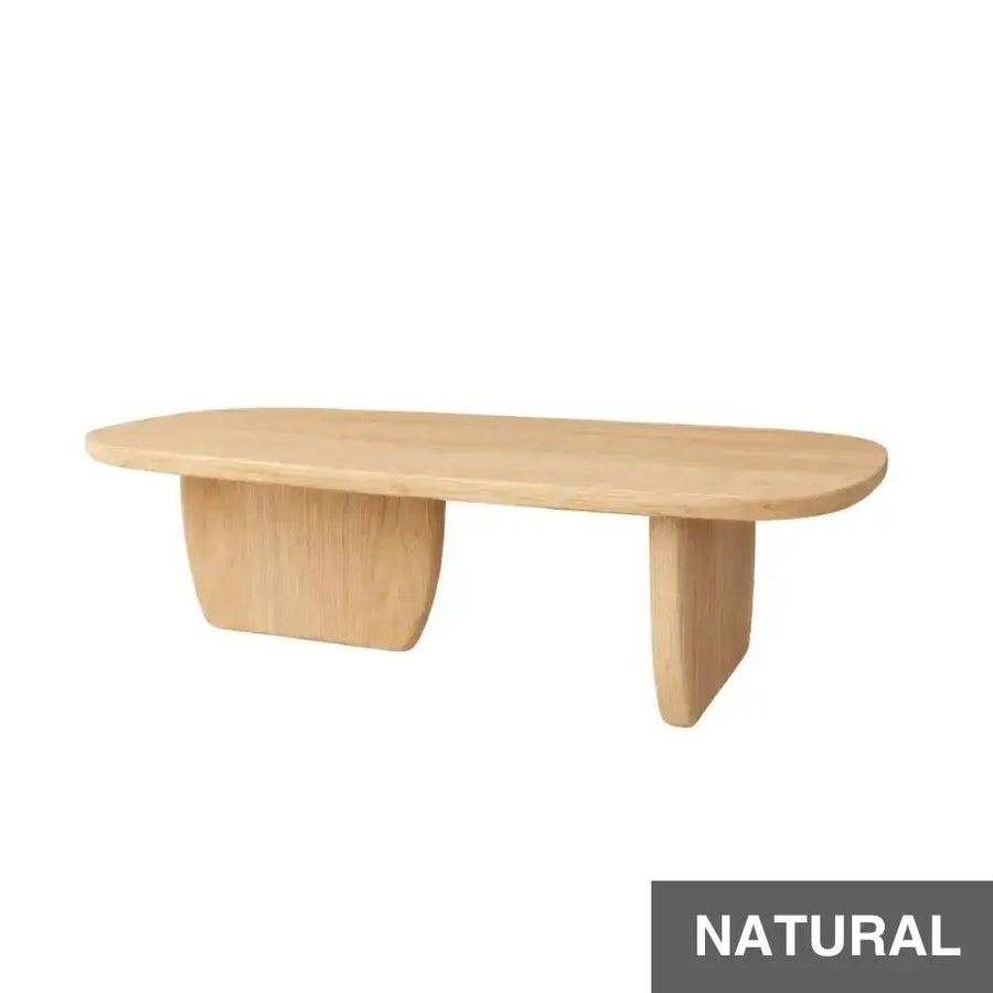 Nordic Black Solid Beech Wood Oval Coffee Table – Minimalist Scandinavian Design