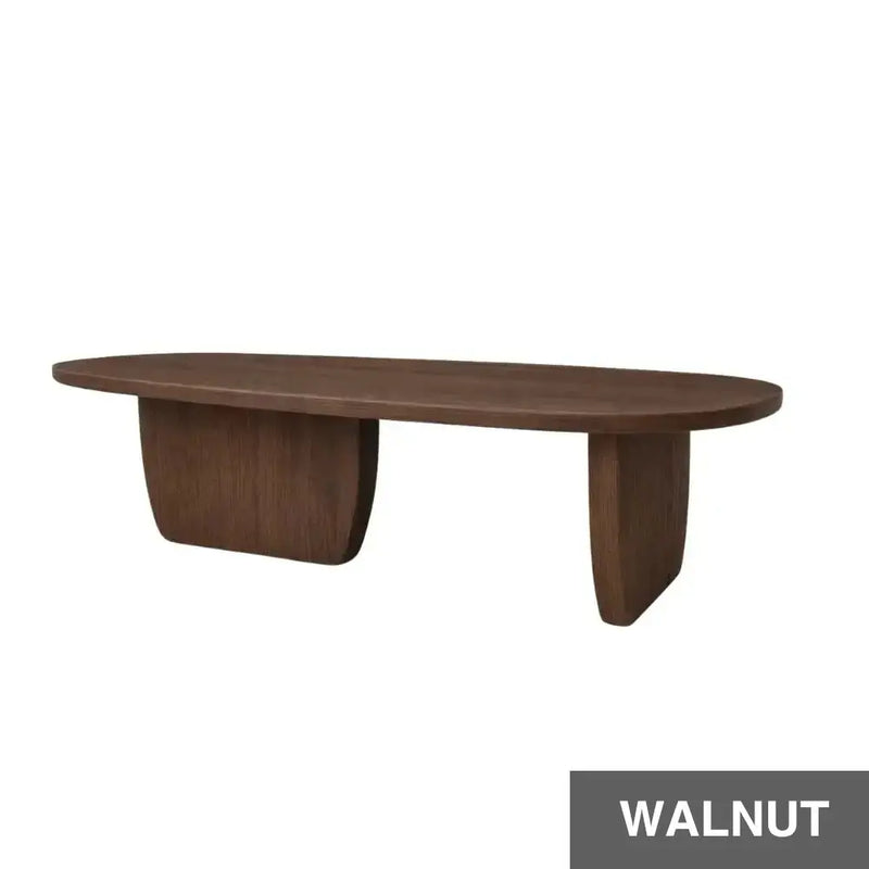 Nordic Black Solid Beech Wood Oval Coffee Table – Minimalist Scandinavian Design