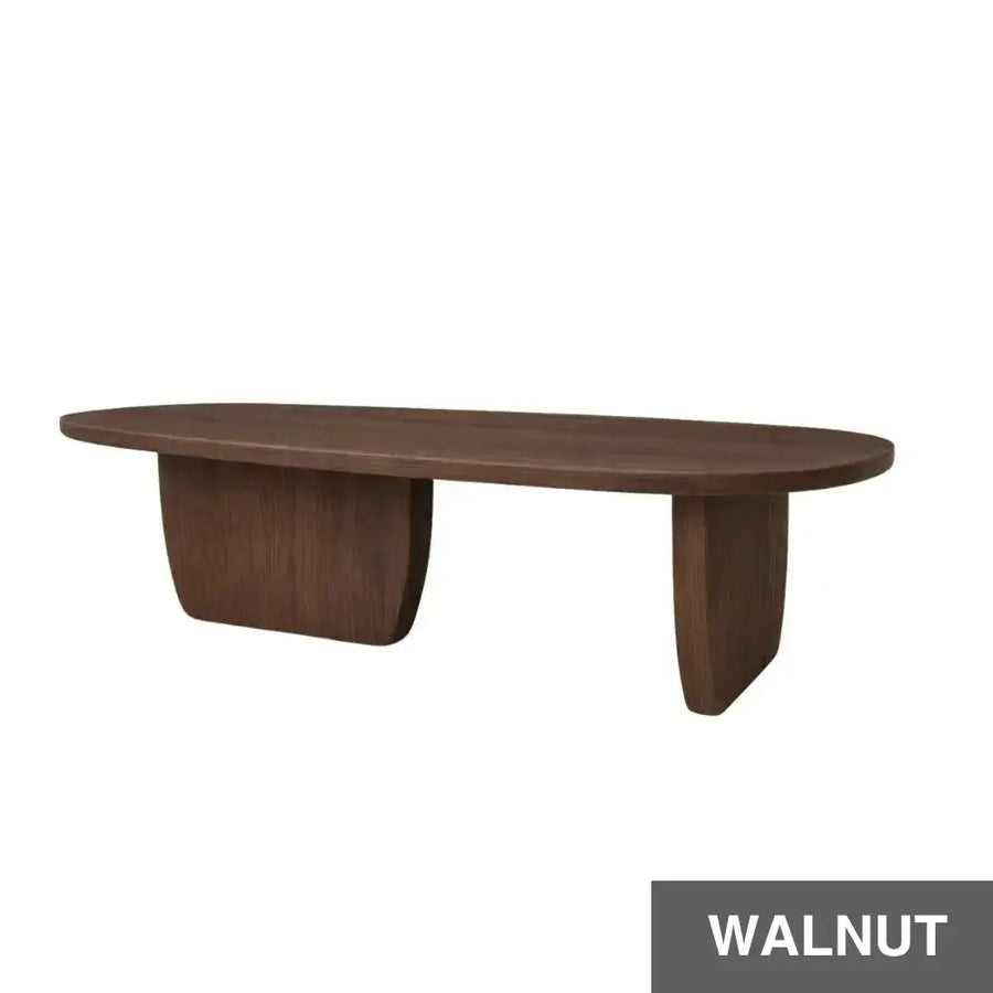 Nordic Black Solid Beech Wood Oval Coffee Table – Minimalist Scandinavian Design