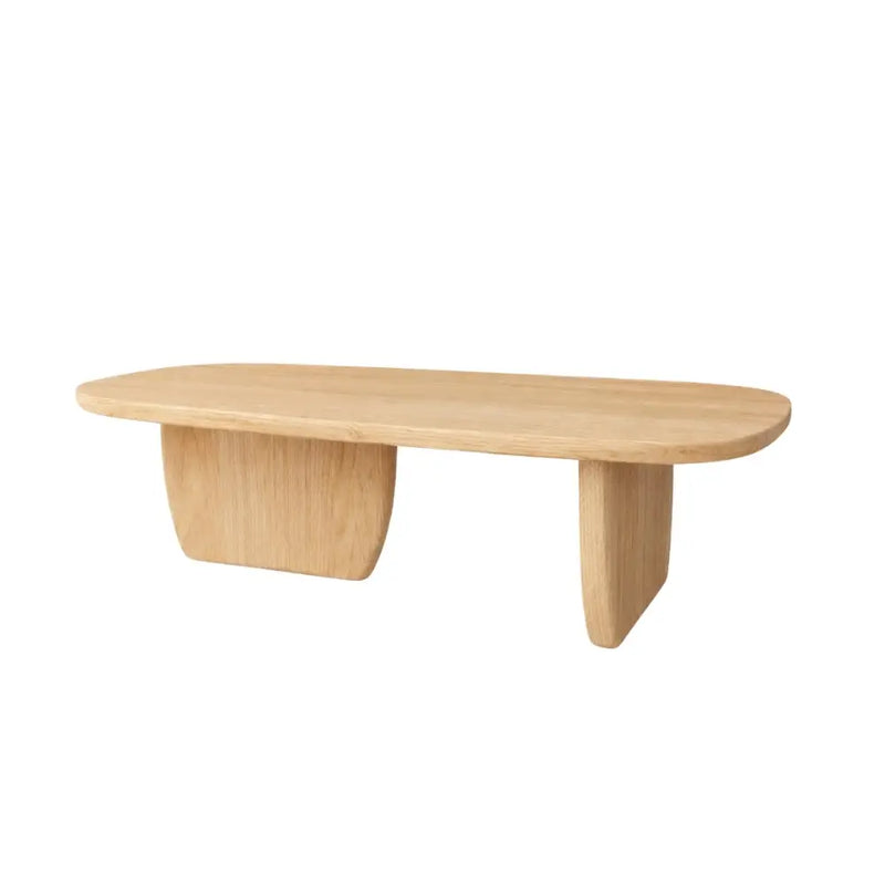 Nordic Black Solid Beech Wood Oval Coffee Table – Minimalist Scandinavian Design