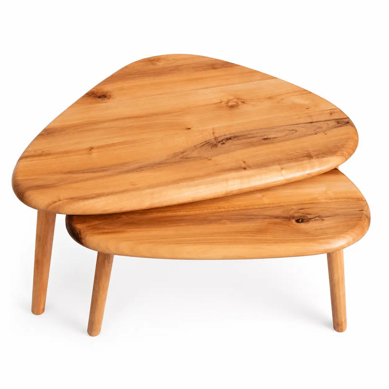 Nova Mid-Century Modern Coffee Table Set - Solid Walnut Wood