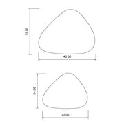 Drawing of the Nova coffee table with measurements displayed, showcasing its dimensions.