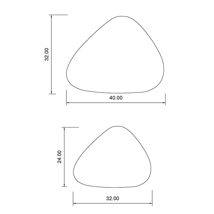 Drawing of the Nova coffee table with measurements displayed, showcasing its dimensions.