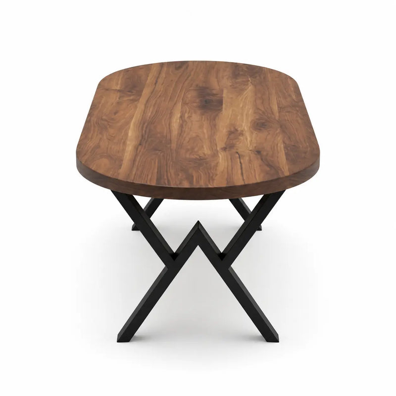 Oasis Oval Solid Walnut Wood Dining Table – Farmhouse Design