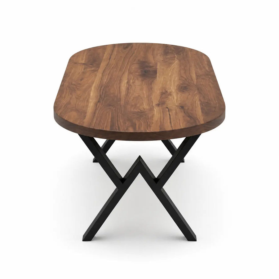 Oasis Oval Solid Walnut Wood Dining Table – Farmhouse Design Mozilya