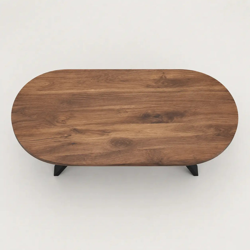 Oasis Oval Solid Walnut Wood Dining Table – Farmhouse Design