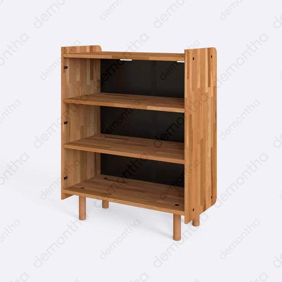 Orion Solid Beech Wood Tall Sideboard Cabinet Demontha