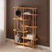 Minimalist living room bookshelf made from solid beech wood, showcasing a sleek design with ample storage space.