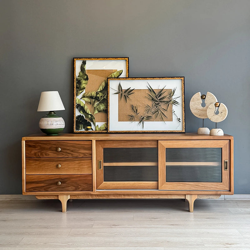 Walnut wood tv stand