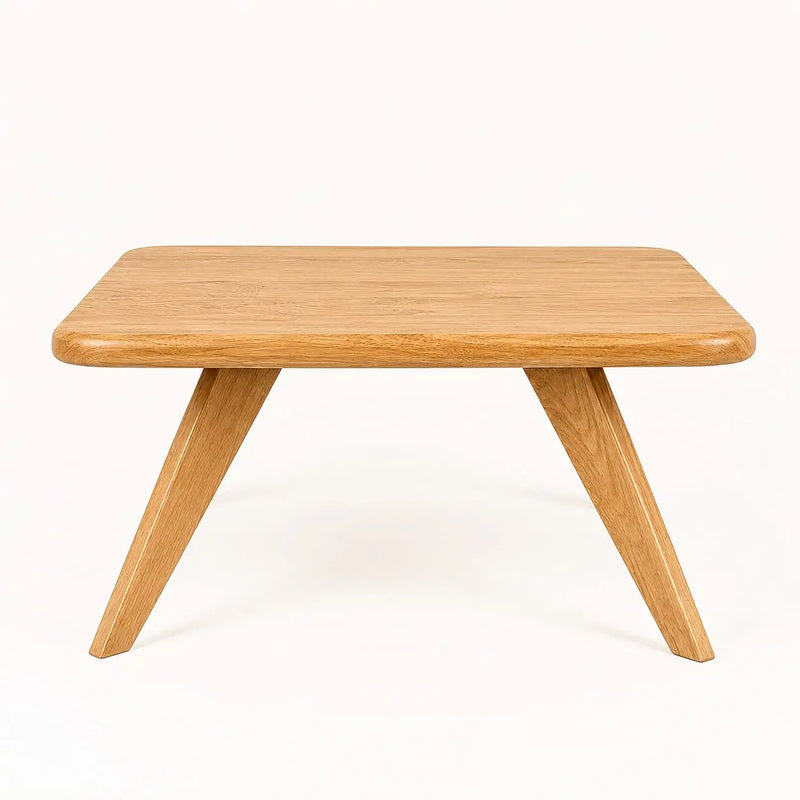 Petra Square Coffee Table Solid Oak Wood – Mid-Century Modern Elegance