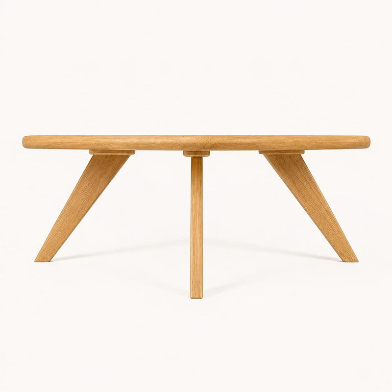 Petra Square Coffee Table Solid Oak Wood – Mid-Century Modern Elegance