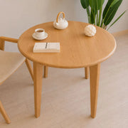 Petra Round Wood Dining Room Table Solid Oak Wood – Mid-Century Modern Design Mozilya