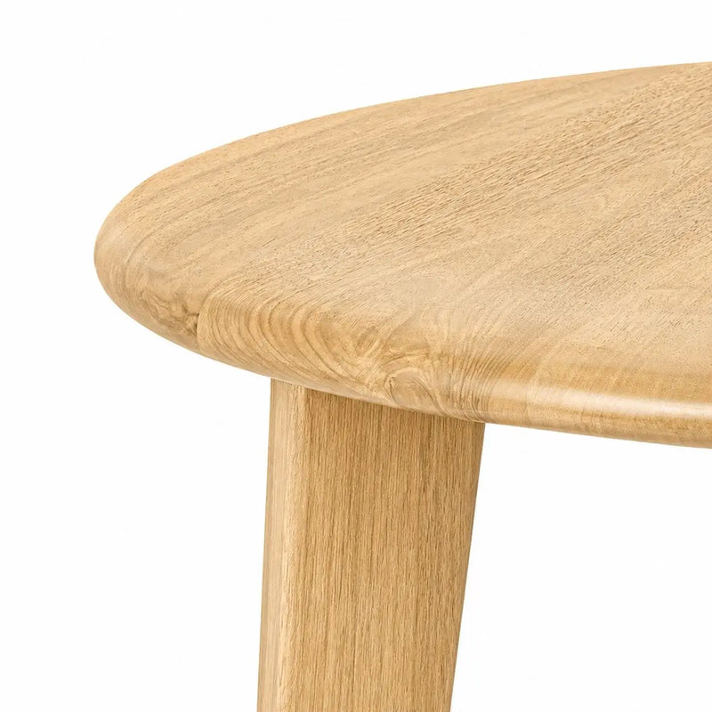 Petra Round Wood Dining Room Table Solid Oak Wood – Mid-Century Modern Design Mozilya