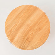 Petra Round Wood Dining Room Table Solid Oak Wood with a light natural wood grain finish, photographed from directly above on a plain white background.