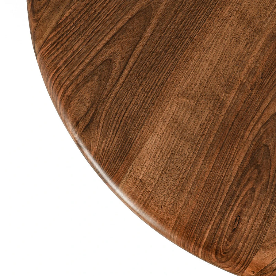 Petra Round Wood Dining Room Table | Walnut Wood Mid Century Design Mozilya