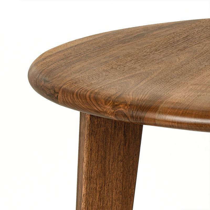 Petra Round Wood Dining Room Table | Walnut Wood Mid Century Design