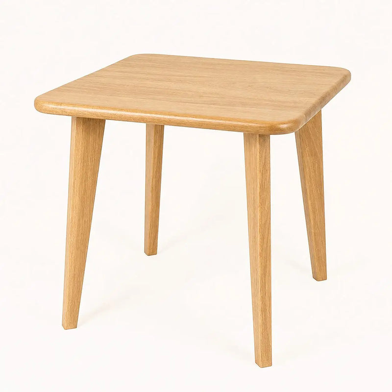 Petra Square Wood Dining Table Solid Oak Wood – Mid-Century Modern Design