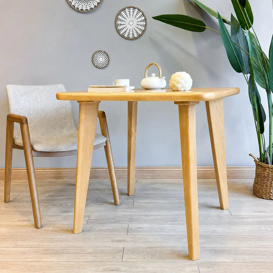 Petra Square Wood Dining Table Solid Oak Wood – Mid-Century Modern Design Mozilya