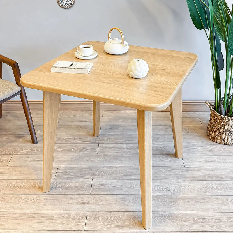 Petra Square Wood Dining Table Solid Oak Wood – Mid-Century Modern Design
