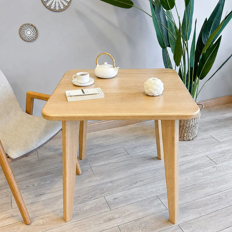 Petra Square Wood Dining Table Solid Oak Wood – Mid-Century Modern Design