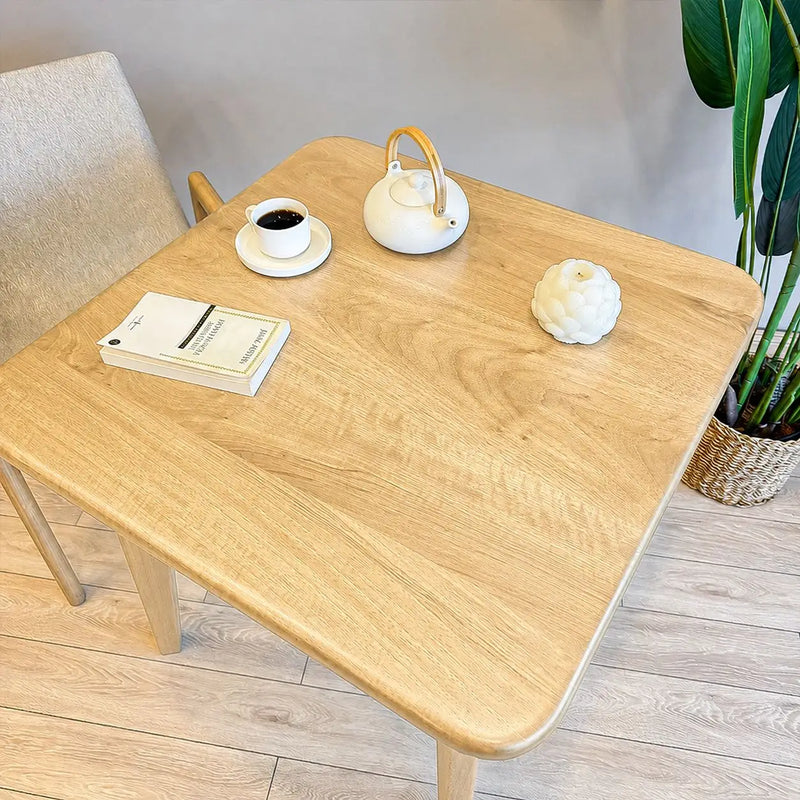 Petra Square Wood Dining Table Solid Oak Wood – Mid-Century Modern Design