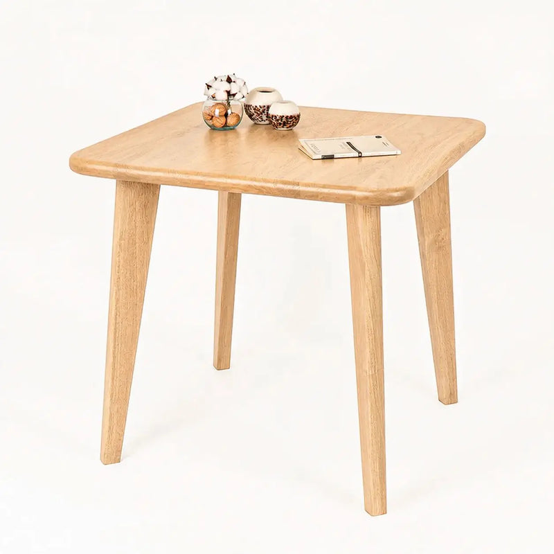 Petra Square Wood Dining Table Solid Oak Wood – Mid-Century Modern Design