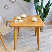 Petra Square Wood Dining Table Solid Oak Wood with rounded corners and four legs