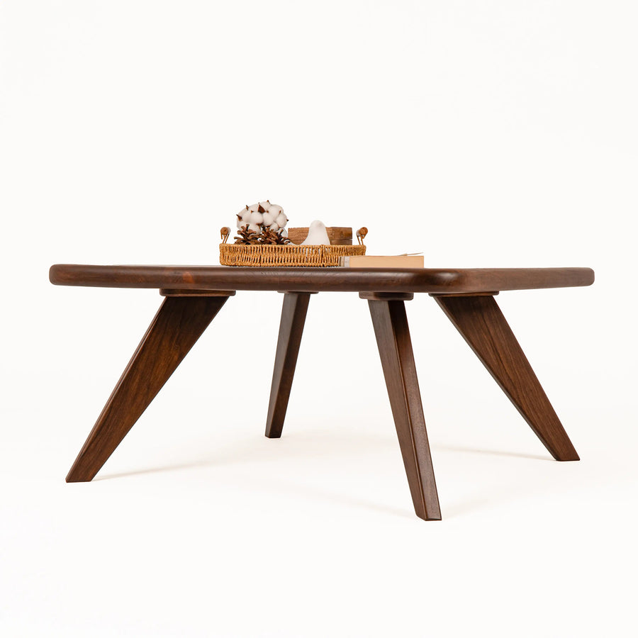 Petra 31.5" Walnut Wood Square Coffee Table – Ready to Ship Mozilya