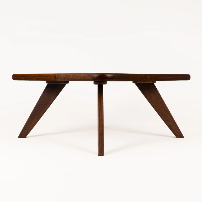 Petra Walnut Wood Square Coffee Table – Mid Century Modern Elegance