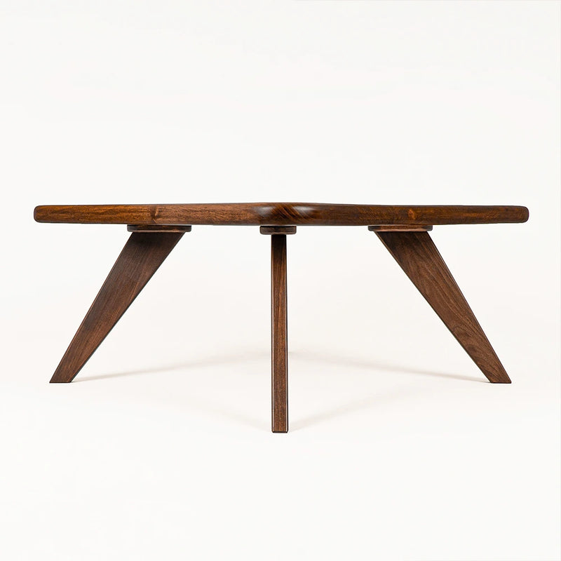 Petra Walnut Wood Square Coffee Table – Mid Century Modern Elegance