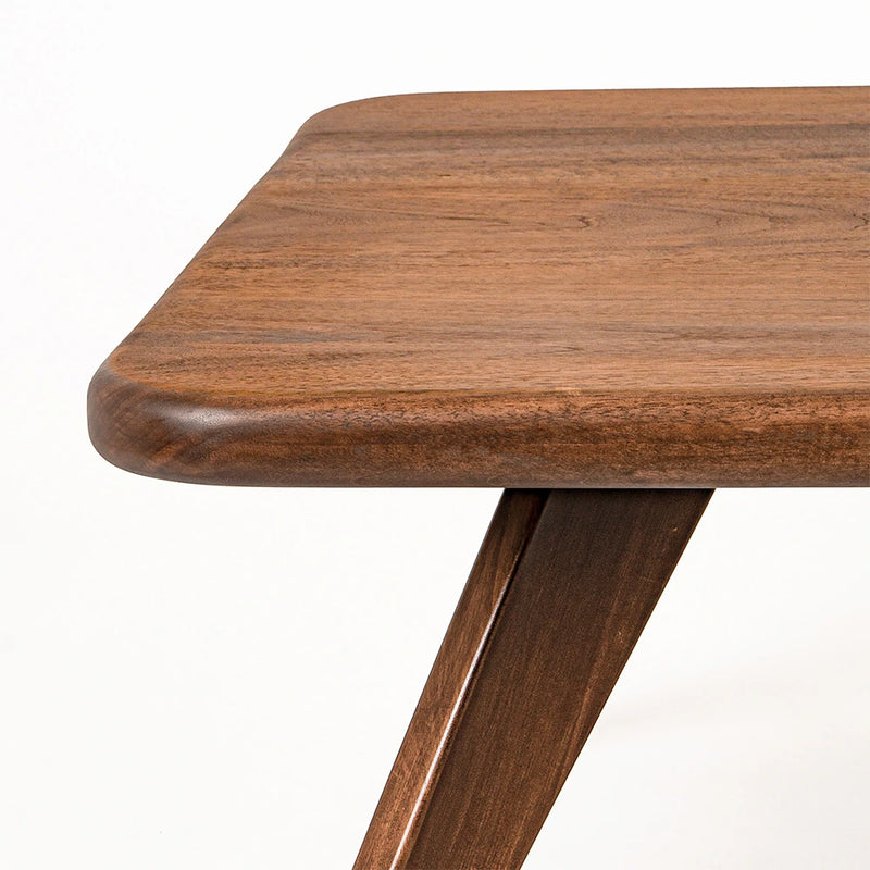 Petra Walnut Wood Square Coffee Table – Mid Century Modern Elegance