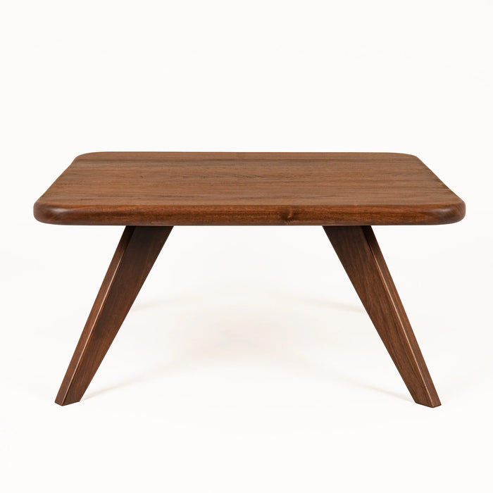 Petra Walnut Wood Square Coffee Table – Mid Century Modern Elegance