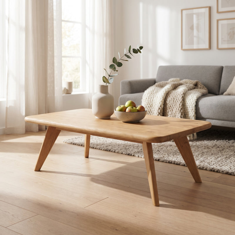 Petra Rectangular Oak Coffee Table | Mid-Century Modern