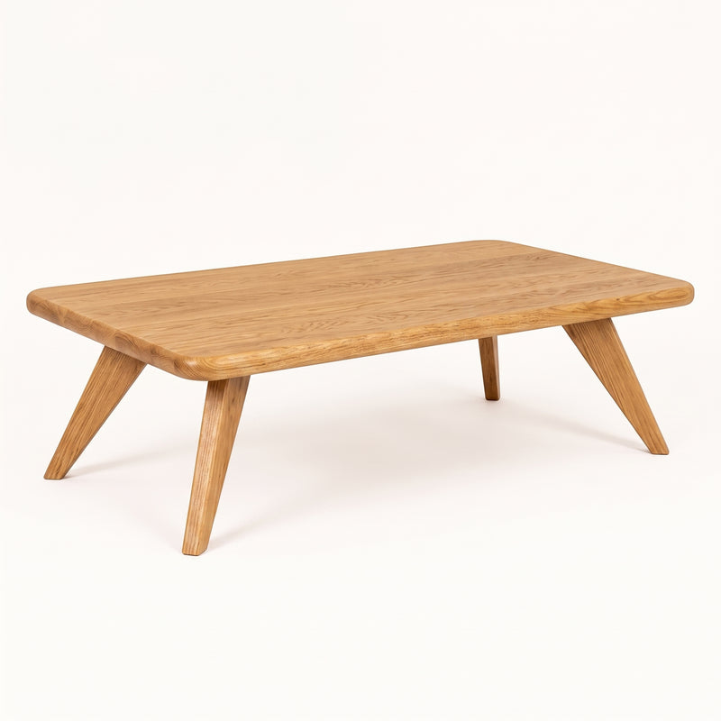 Petra Rectangular Oak Coffee Table | Mid-Century Modern
