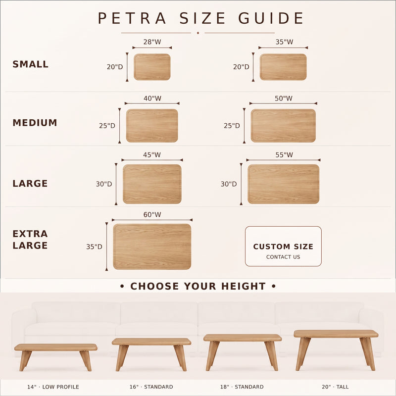 Petra Rectangular Oak Coffee Table | Mid-Century Modern