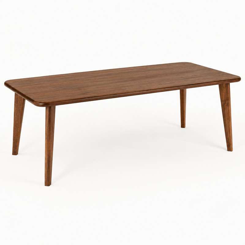 Petra Rectangular Solid Walnut Dining Table – Mid-Century Modern Design