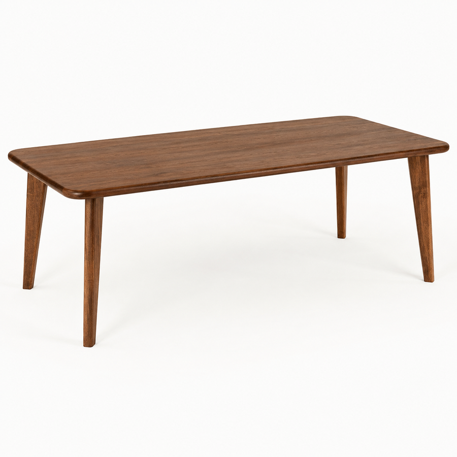 Petra Rectangular Solid Walnut Dining Table – Mid-Century Modern Design