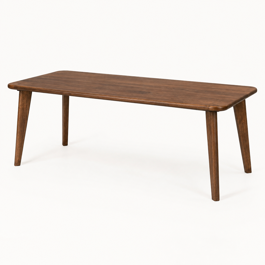 Petra Rectangular Solid Walnut Dining Table – Mid-Century Modern Design