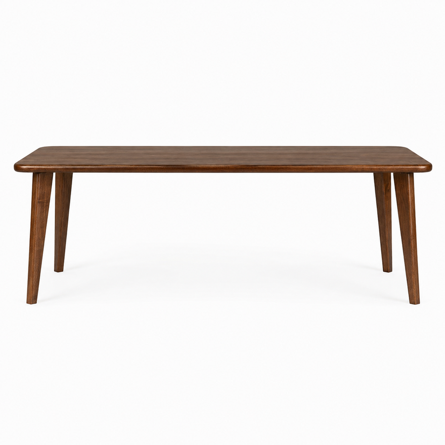 Petra Rectangular Solid Walnut Dining Table – Mid-Century Modern Design