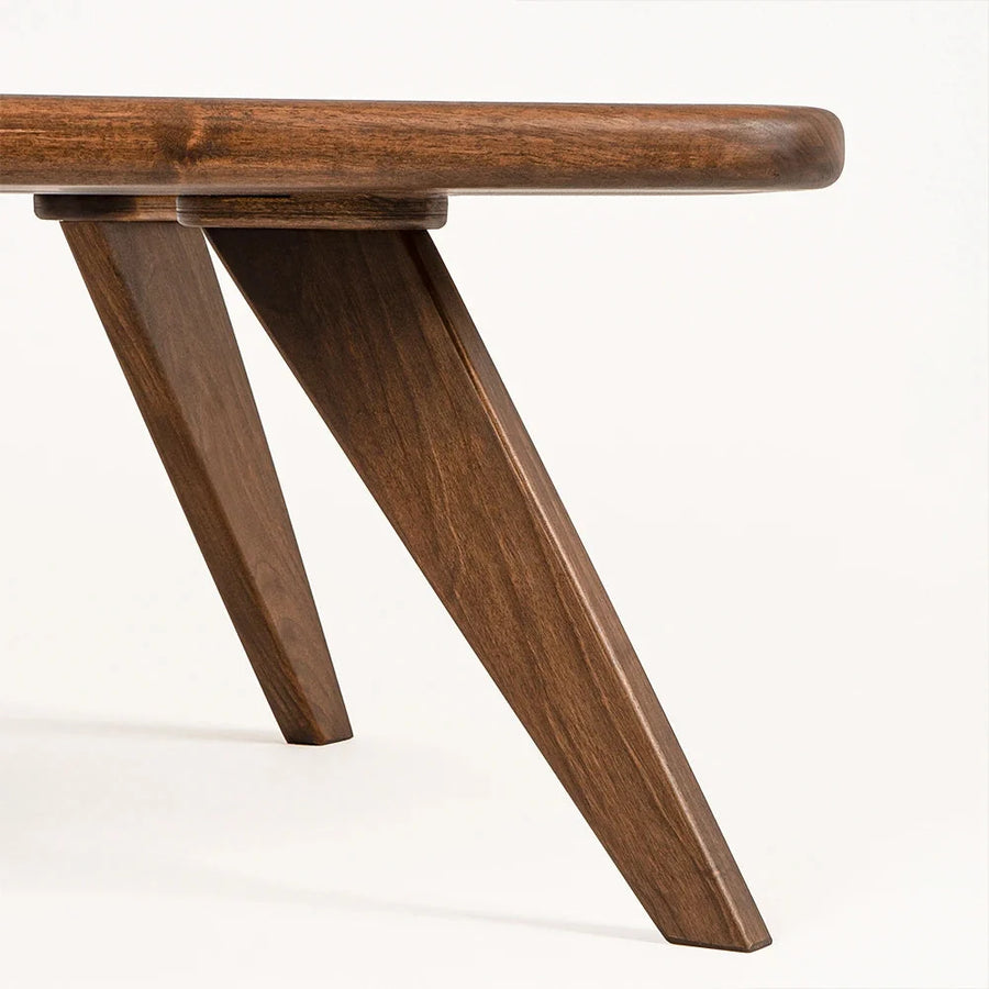 Petra Rectangular Walnut Wood Coffee Table | Mid-Century Modern