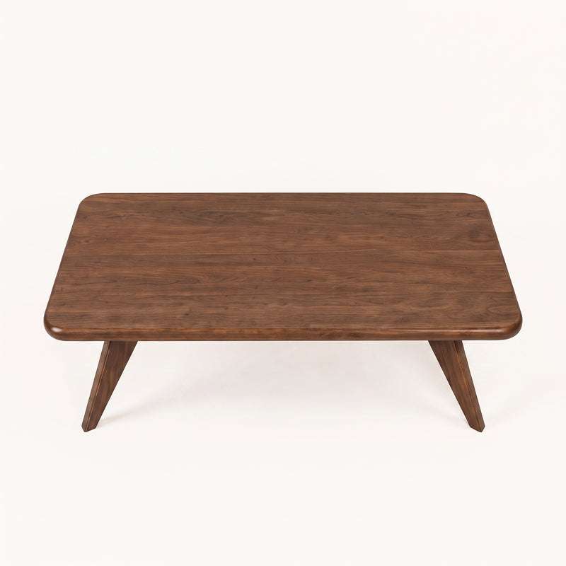 Petra Rectangular Walnut Wood Coffee Table | Mid-Century Modern