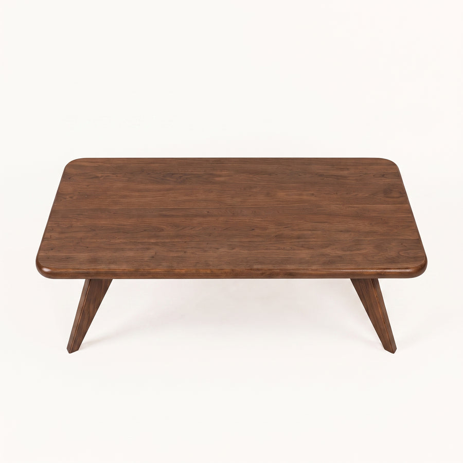 Petra Rectangular Walnut Wood Coffee Table | Mid-Century Modern