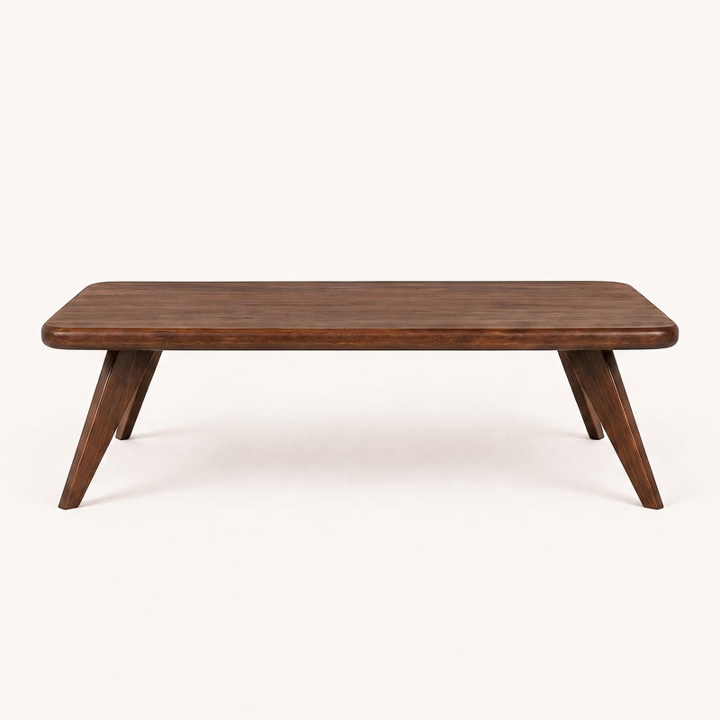 Petra Rectangular Walnut Wood Coffee Table | Mid-Century Modern