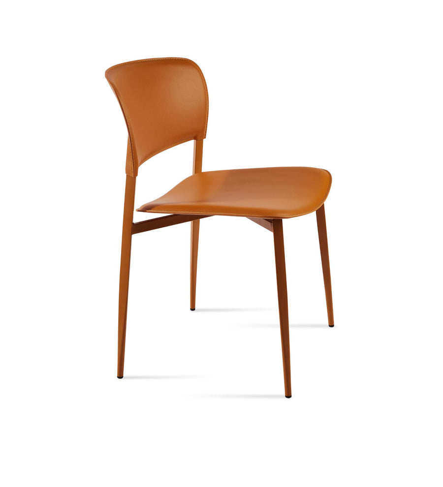 Plaza Upholstered Dining Chair | Stainless Steel Contemporary Design